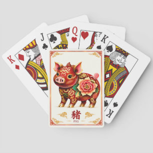 Chinesische Sternzeichen-Schweine-Spielkarten Spielkarten