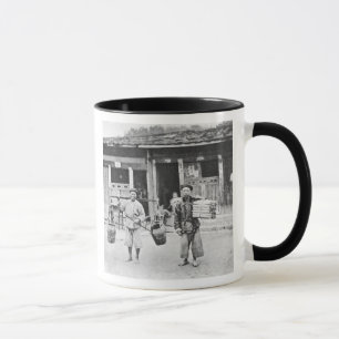 Chinesische Straßenverkäufer, c.1870 (b/w Foto) Tasse