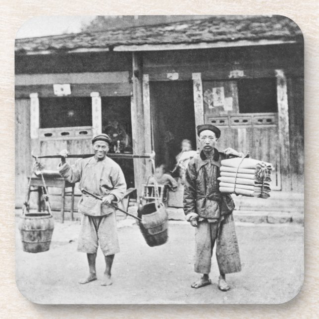 Chinesische Straßenverkäufer, c.1870 (b/w Foto) Untersetzer (Vorderseite)