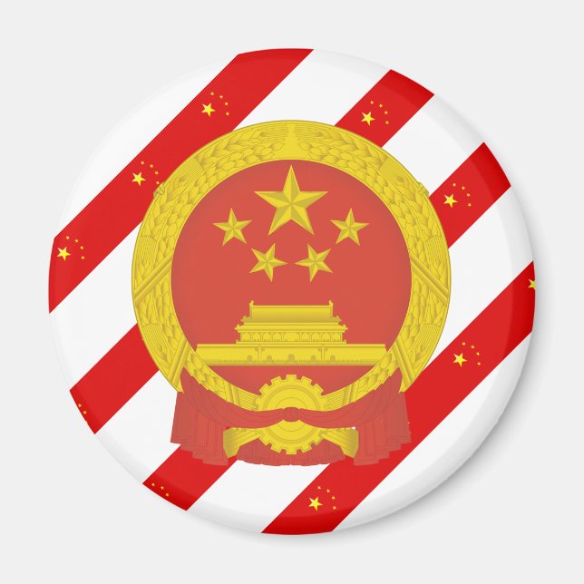 Chinesische Streifen-Flagge Magnet (Vorne)