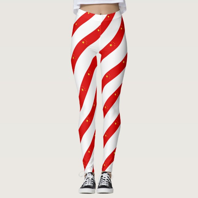 Chinesische Streifenflagge Leggings (Vorderseite)