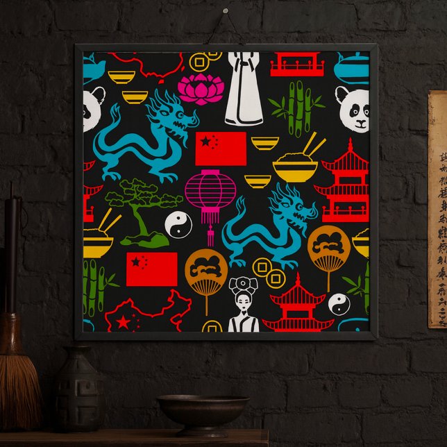 Chinesische Symbole Poster (Von Creator hochgeladen)