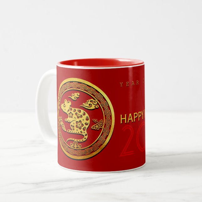 Chinesische Tasse für das Rattenjahr (Vorderseite Links)