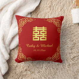 Chinesische Teezeremonie auf der Rose Rot und Gold Kissen