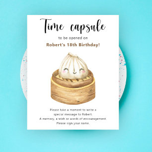 Chinesische Teigtasche Zeitkapsel 1. Geburtstag Poster