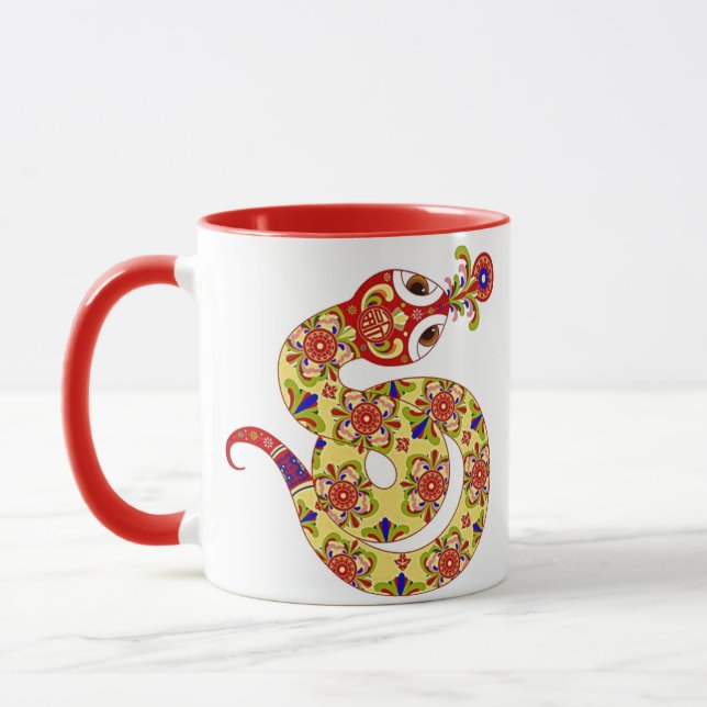 Chinesische Tierkreis-Schlangen-bunte Reihe Tasse (Links)