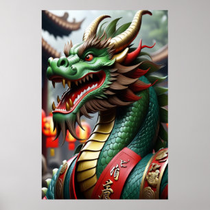 Chinesische Tierkreiszeichen-Kunst Jahr des Drache Poster
