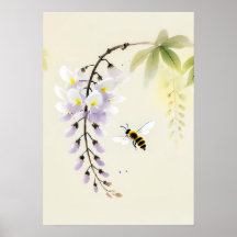 Chinesische Tintenfisch-Biene auf Wisteria
