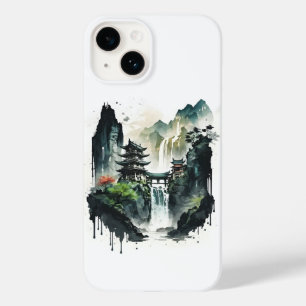 Chinesische Tintenlandschaft mit Wasserfall Case-Mate iPhone 14 Hülle