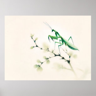 Chinesische Tintenmantel auf Ginkgo Poster