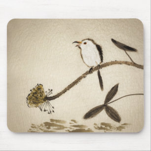 Chinesische traditionelle Tintenmalerei mit Vögel Mousepad