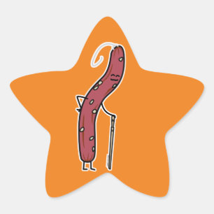 Chinesische Trockenwurst im Alter von Fett Kantone Stern-Aufkleber