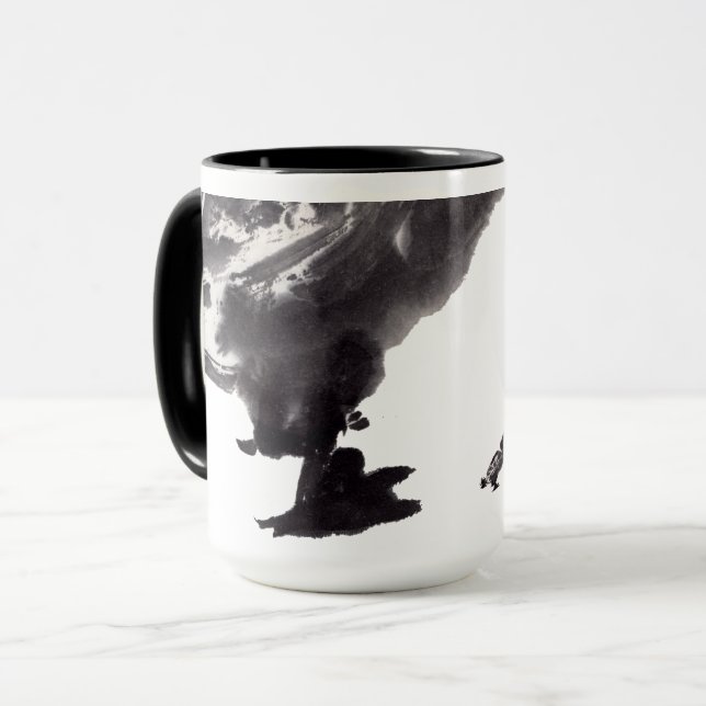 Chinesische Tuschekunst mit Entenmotiv Tasse (Vorderseite Links)