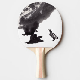 Chinesische Tuschekunst   mit Entenmotiv Tischtennis Schläger