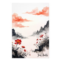 Chinesische Tuschwasch-Mohn-Kunst