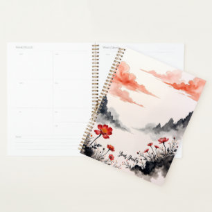 Chinesische Tuschwasch-Mohn-Kunst Planer