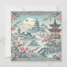 Chinesische Vintag-blaue Tile-Karte