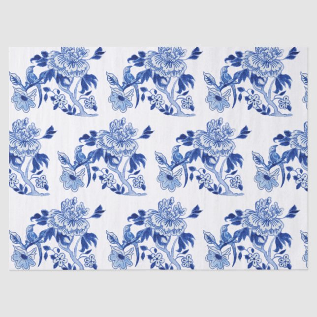 Chinesische Vintage Blütenpeere Seidenpapier (Vorderseite)