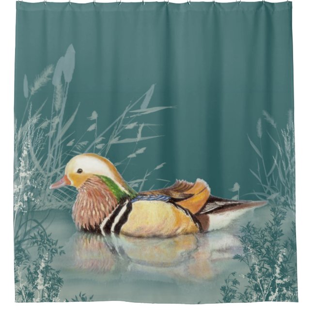 Chinesische Vogelkunst Duschvorhang (Vorderseite)