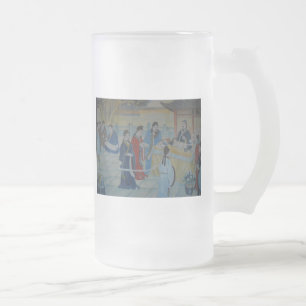 Chinesische Wandmalerei Mattglas Bierglas