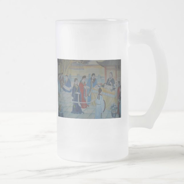 Chinesische Wandmalerei Mattglas Bierglas (Rechts)