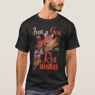 Chinesische Wildtiermädchen Frauen Wald Roter Pan T-Shirt