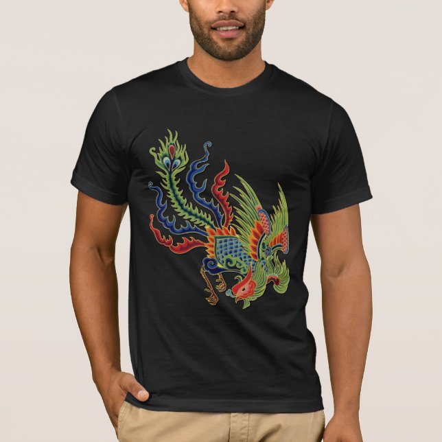 Chinesische wohlhabende Pfau-Tätowierung T-Shirt (Vorderseite)