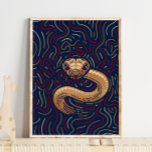 Chinesische Zodiac-Schlange | Zodiac Digital Print Poster<br><div class="desc">Chinesische Zodiac-Schlange | Zodiac Digital Print - Fügen Sie unsere Zodiac Chinese Animal Collection zu Ihrer Zuhause hinzu. | #animalprintable #animalprintforframe,  #zodiacanimalprint,  #digitialprint</div>