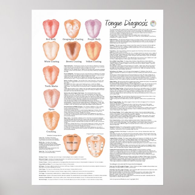 Chinesische Zungendiagnose Akupunktur-Poster Poster (Vorne)