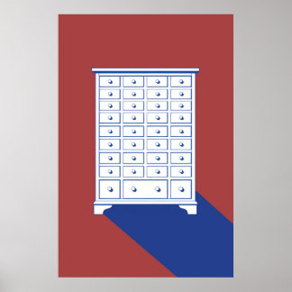 Chinesischer Apothekerschrank Druck Poster