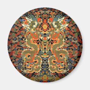 Chinesischer asiatischer Drache Farbige Kunst Magnet
