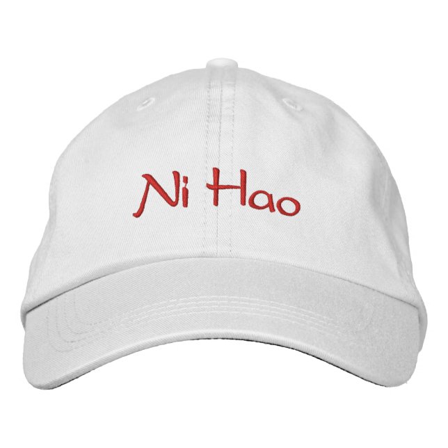 Chinesischer Baseball Cap Ni Hao Bestickte Baseballkappe (Vorderseite)