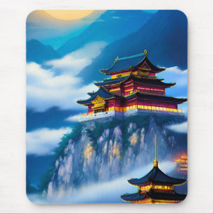 Chinesischer Bergpalast Mousepad
