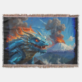 Chinesischer Blauer Drache und Vulkan Decke