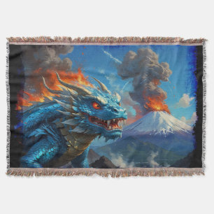 Chinesischer Blauer Drache und Vulkan Decke