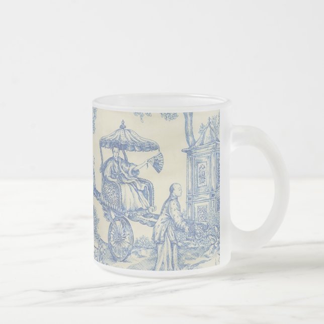 Chinesischer Blauer Toile Mattglastasse (Rechts)