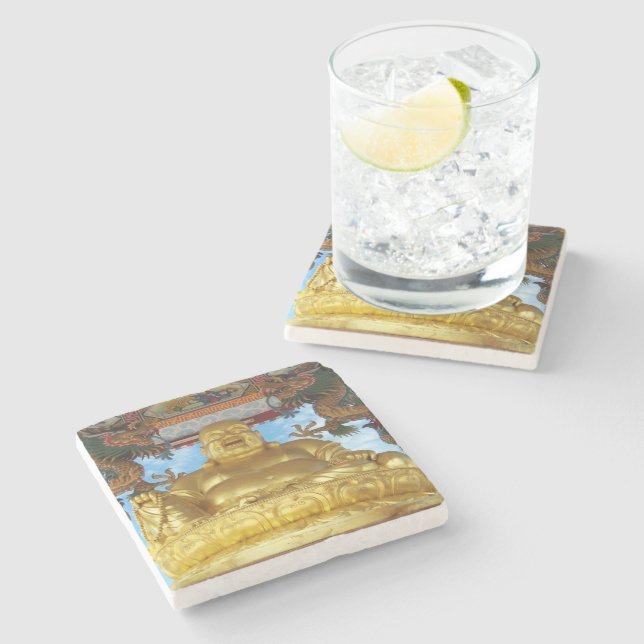 Chinesischer Buddha Steinuntersetzer (Seitenansicht)