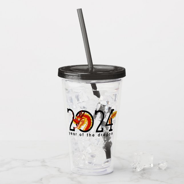 Chinesischer Cartoon-Drache Acryltrinkbecher (Vorderseite Ice)