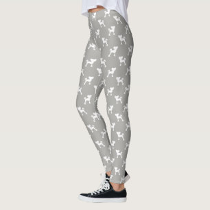 Chinesischer Crested Crestie-Hund Silhouetten Mu Leggings