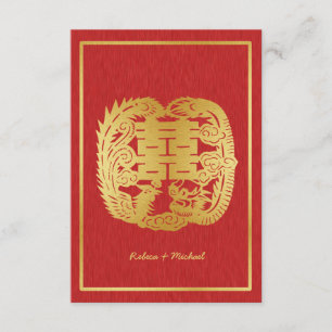Chinesischer Doppelglückdrache / Phönix-UAWG RSVP Karte