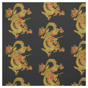 Chinesischer Drache aus Rot und Gold Stoff