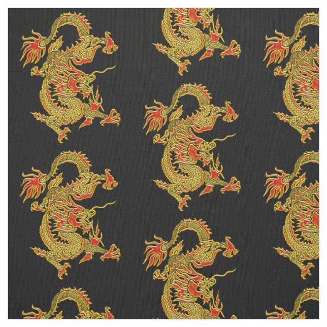 Chinesischer Drache aus Rot und Gold Stoff (Muster)