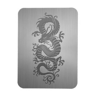 Chinesischer Drache, Effekt aus rostfreiem Stahl Magnet