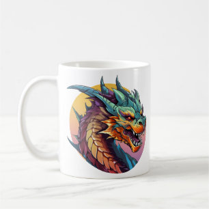 Chinesischer Drache farbiger Cartoon Kaffeetasse