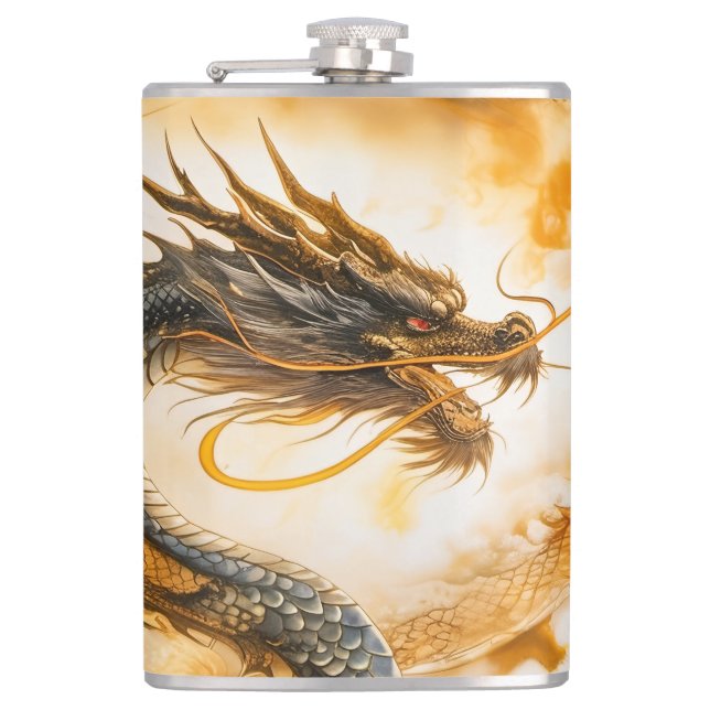 Chinesischer Drache Flachmann (Vorderseite)