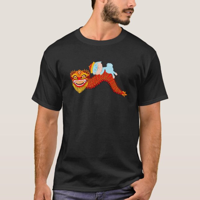 Chinesischer Drache frohes chinesisches Neujahrsra T-Shirt (Vorderseite)