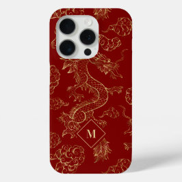 Chinesischer Drache Gold und Dunkelrot Case-Mate iPhone Hülle