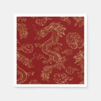 Chinesischer Drache Gold und Dunkelrot