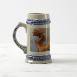 Chinesischer Drache Gray / Blue 22 oz Stein Bierglas