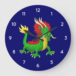 Chinesischer Drache Große Wanduhr